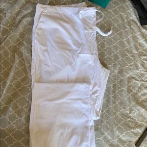 White scrub pants